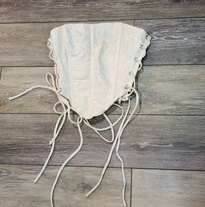Tic Toc Cream Lace-Up Corset Top Size Small